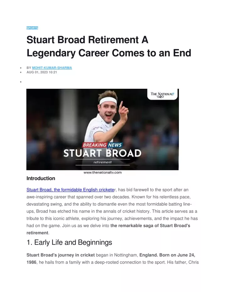 sports stuart broad retirement a legendary career