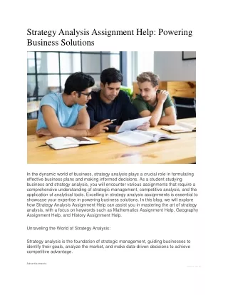 strategy analysis assignment help powering