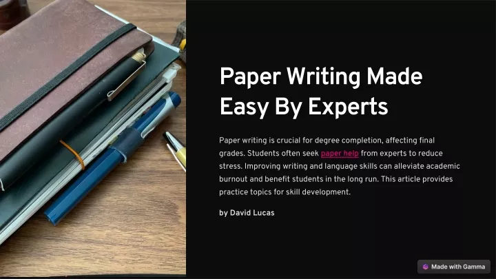 paper writing made easy by experts