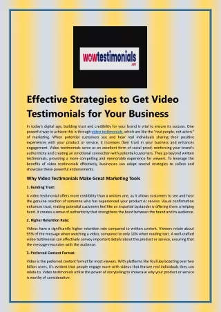 Effective Strategies to Get Video Testimonials for Your Business