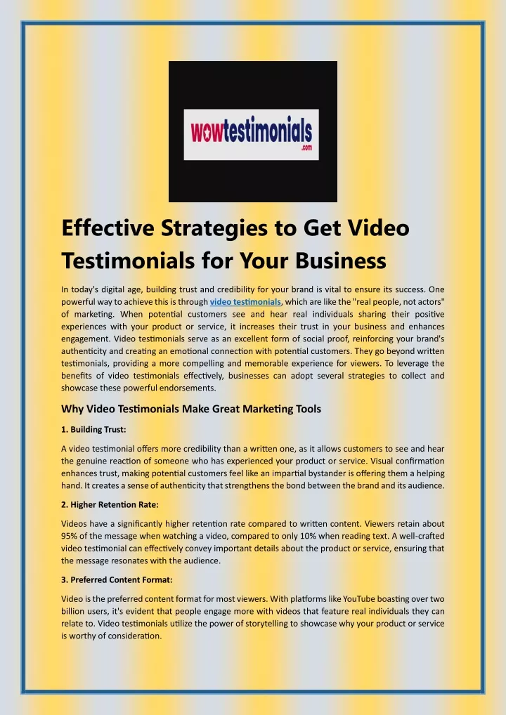 effective strategies to get video testimonials