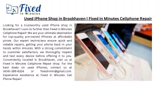 Used iPhone Shop in Brookhaven | Fixed in Minutes Cellphone Repair