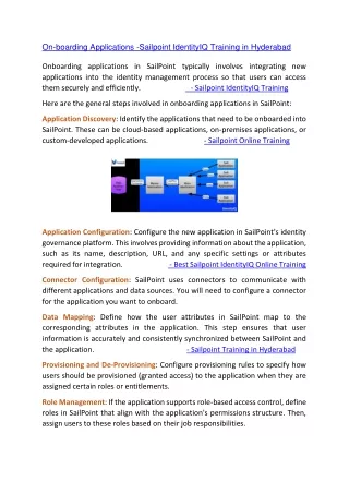 on boarding applications sailpoint identityiq