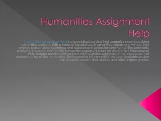 humanities assignment help
