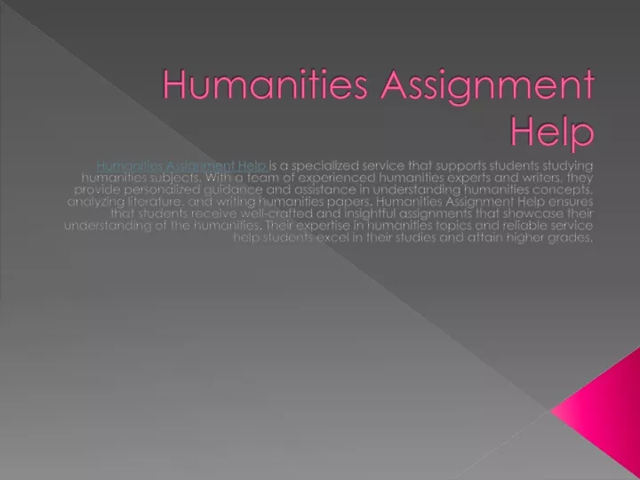 PPT - Humanities Assignment Help PowerPoint Presentation, Free Download ...