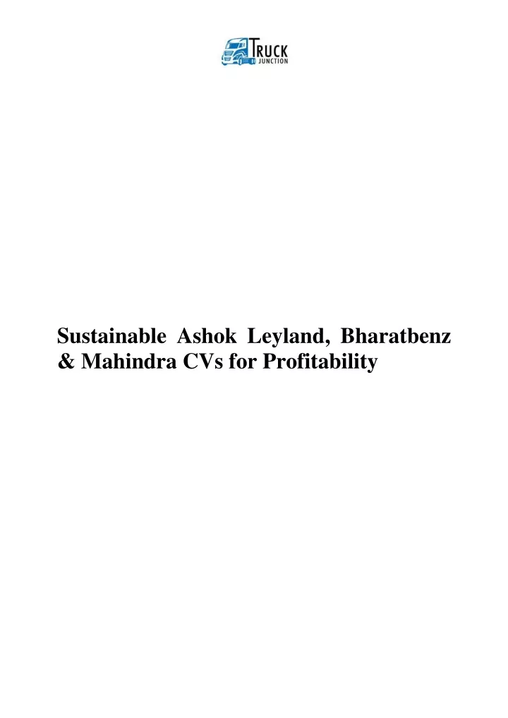 sustainable ashok leyland bharatbenz mahindra