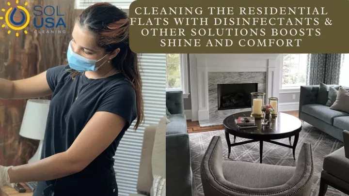 cleaning the residential flats with disinfectants