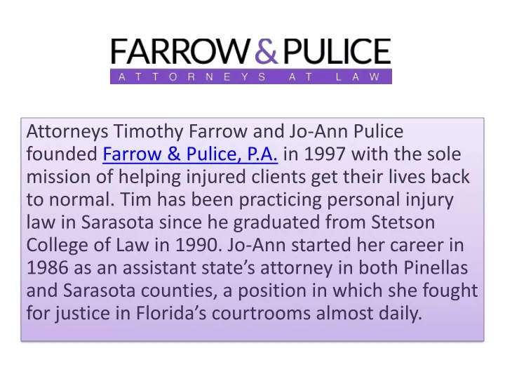 attorneys timothy farrow and jo ann pulice