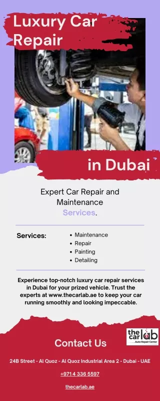 Luxury Car Repair in Dubai - www.thecarlab.ae