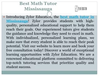 Best Math Tutor Mississauga| Zylor Education
