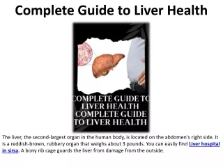 A Comprehensive Guide to Liver Health
