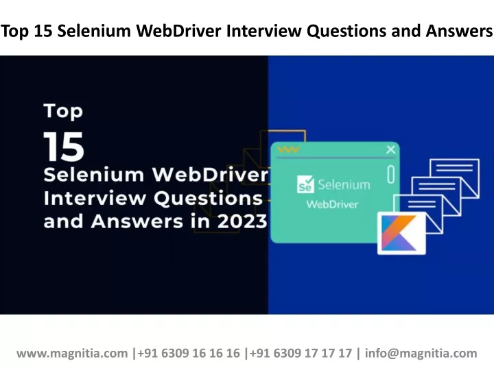 top 15 selenium webdriver interview questions