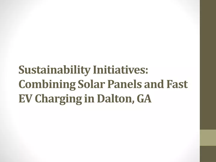 sustainability initiatives combining solar panels and fast ev charging in dalton ga
