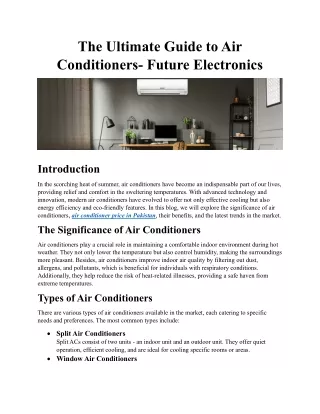 The Ultimate Guide to Air Conditioners- Future Electronics