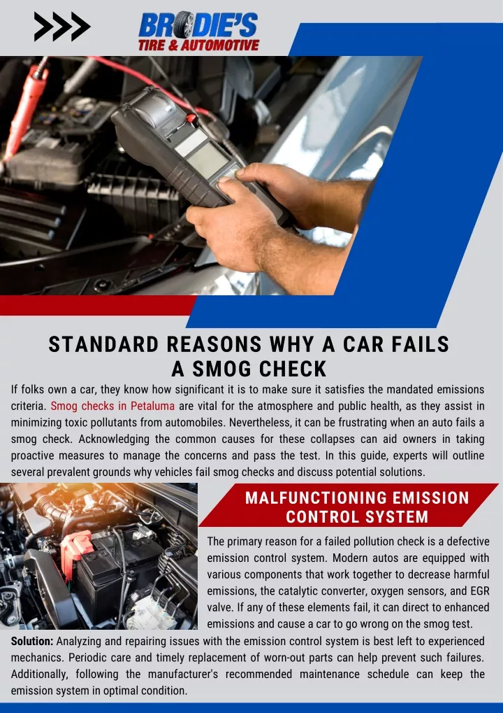 standard reasons why a car fails a smog check