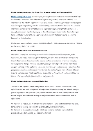 middle ear implants market size share cost