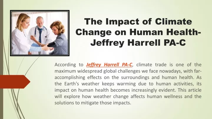 the impact of climate change on human health jeffrey harrell pa c