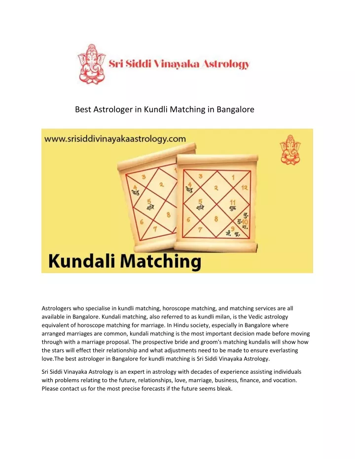 best astrologer in kundli matching in bangalore