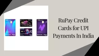 RuPay Credit Cards for UPI Payments In India