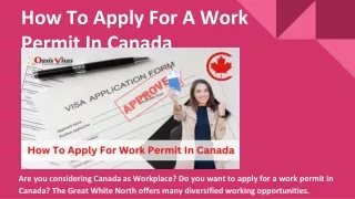 How To Apply For Work Permit In Canada