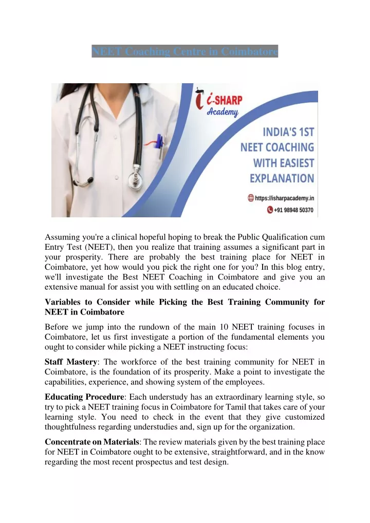 neet coaching centre in coimbatore