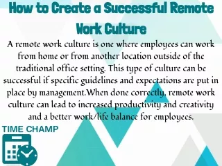 How to Create a Successful Remote Work Culture
