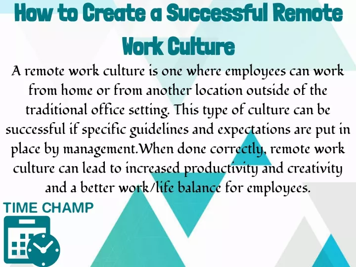 how to create a successful remote work culture