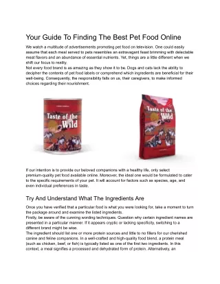 Your Guide To Finding The Best Pet Food Online