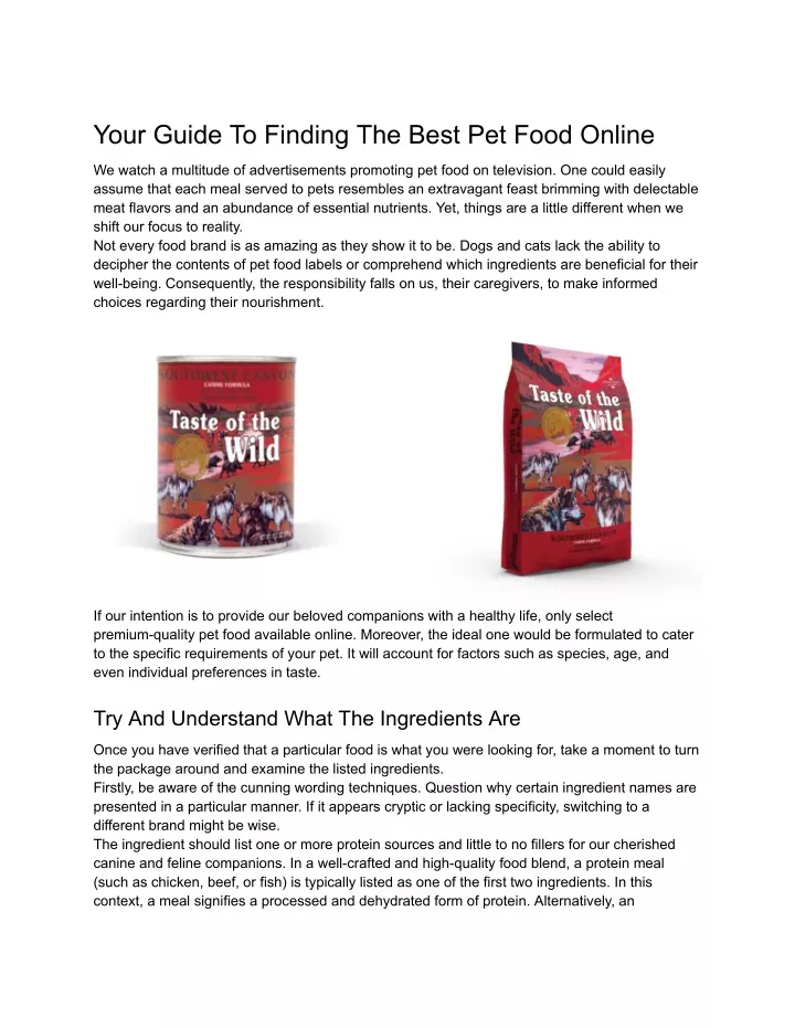 your guide to finding the best pet food online