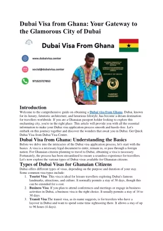Dubai Visa from Ghana