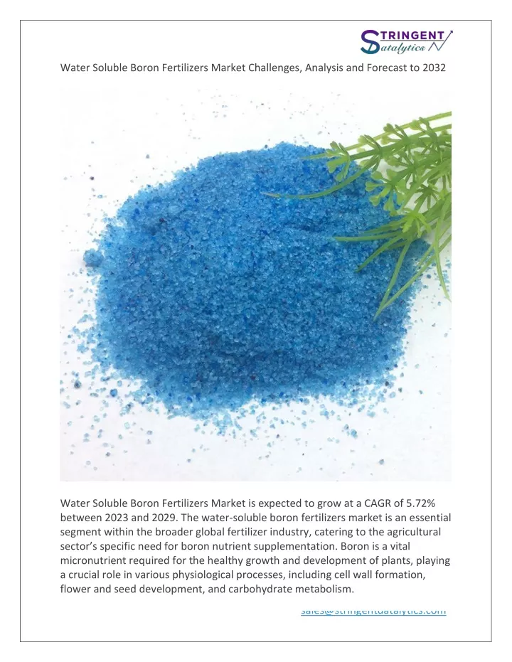 water soluble boron fertilizers market challenges