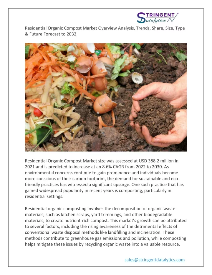 residential organic compost market overview