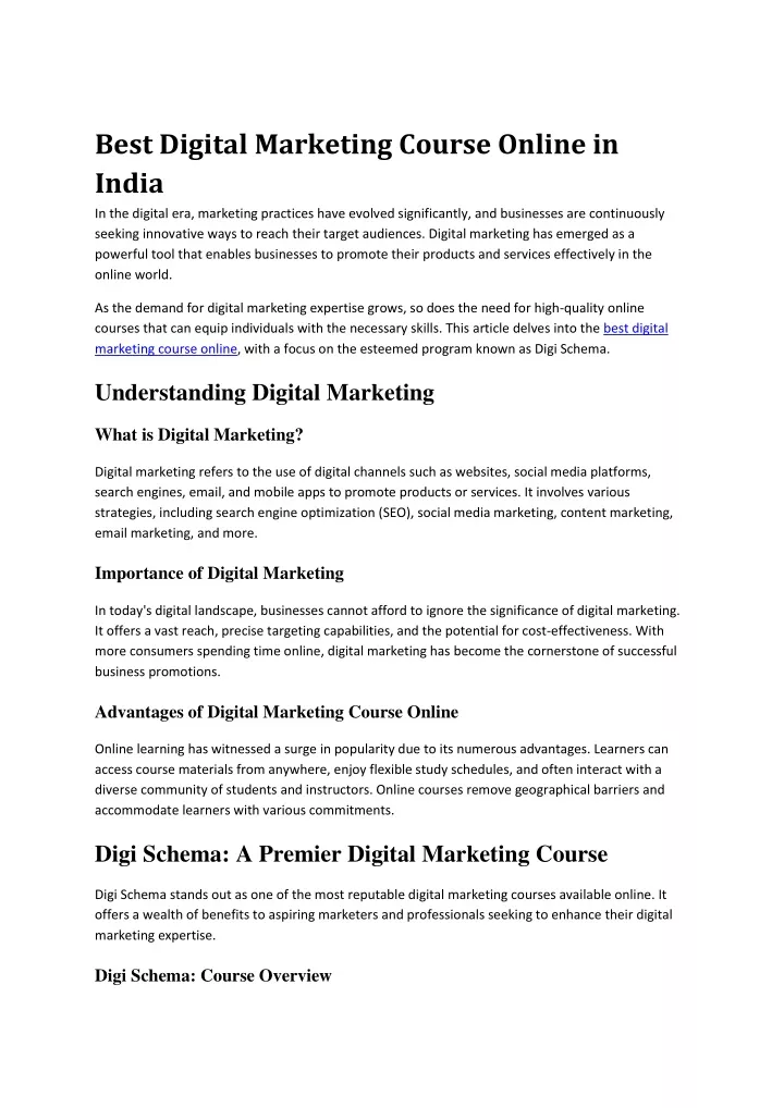 best digital marketing course online in india