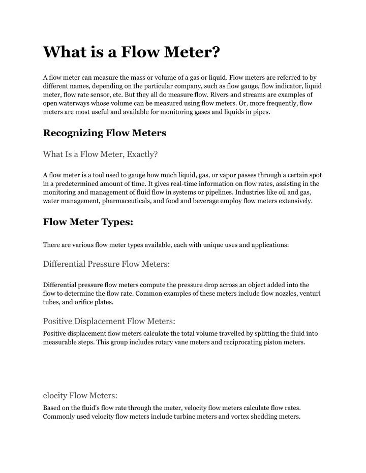what is a flow meter