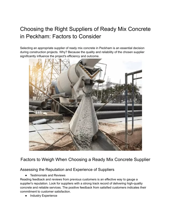 choosing the right suppliers of ready