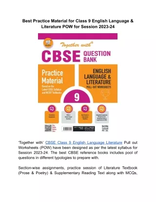 best practice material for class 9 english