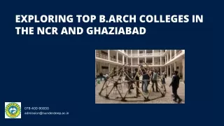 exploring top b arch colleges