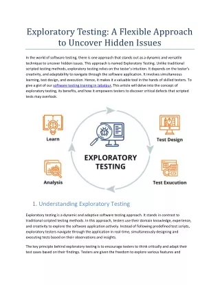 exploratory testing a flexible approach