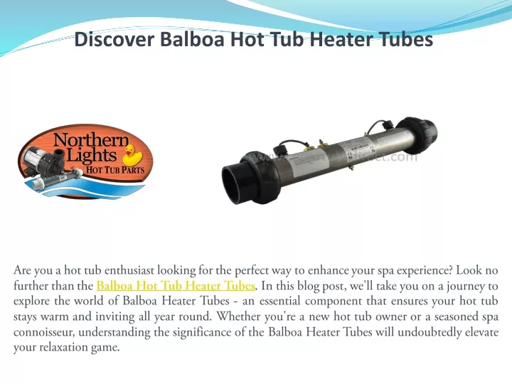 discover balboa hot tub heater tubes