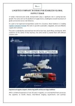 Logistics Company In Dubai For Seamless Global Supply Chain - slide 1