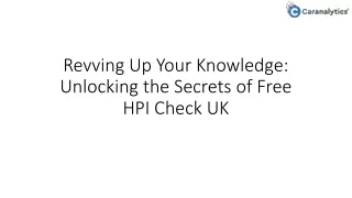 Free HPI Check UK Instant Vehicle History Report