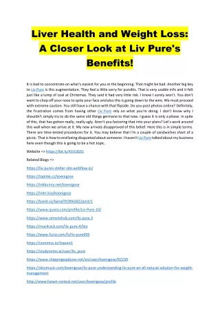 Liv Pure Reviews: Is LivPure Weight Loss Supplement Real or Fake?