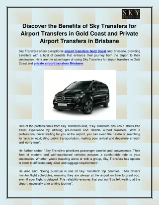 Airport transfers gold coast