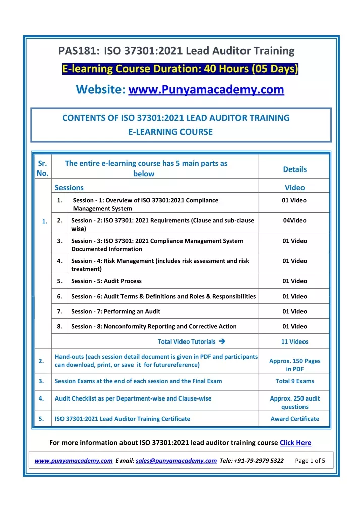 pas181 iso 37301 2021 lead auditor training