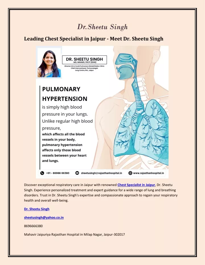 leading chest specialist in jaipur meet dr sheetu