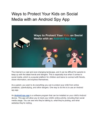 Ways to Protect Your Kids on Social Media with an Android Spy App