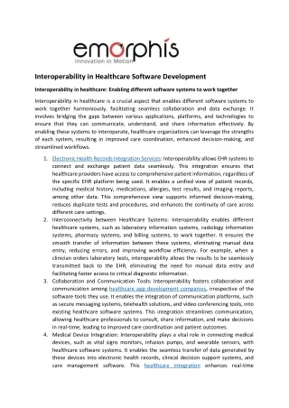 interoperability in healthcare software