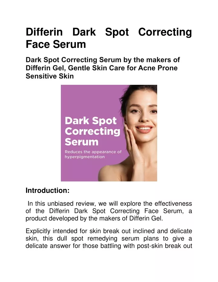 differin dark spot correcting face serum