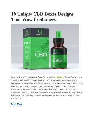 10 Unique CBD Boxes Designs That Wow Customers