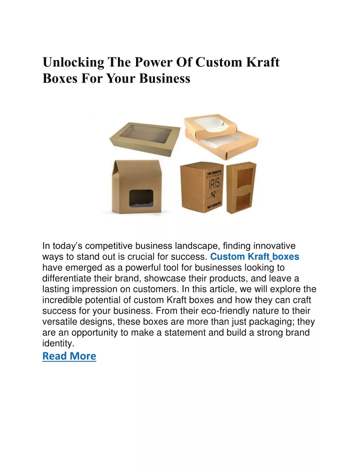 unlocking the power of custom kraft boxes